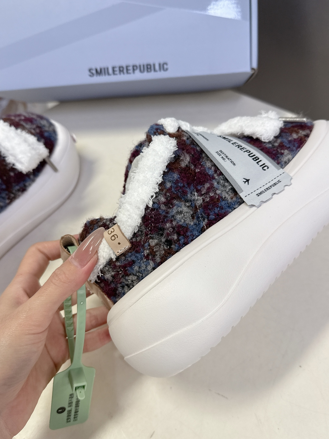 smilerpublic小众品牌2026春夏最新款开口笑情侣款面包鞋 超多明星网红种草 软软的厚底憨憨的