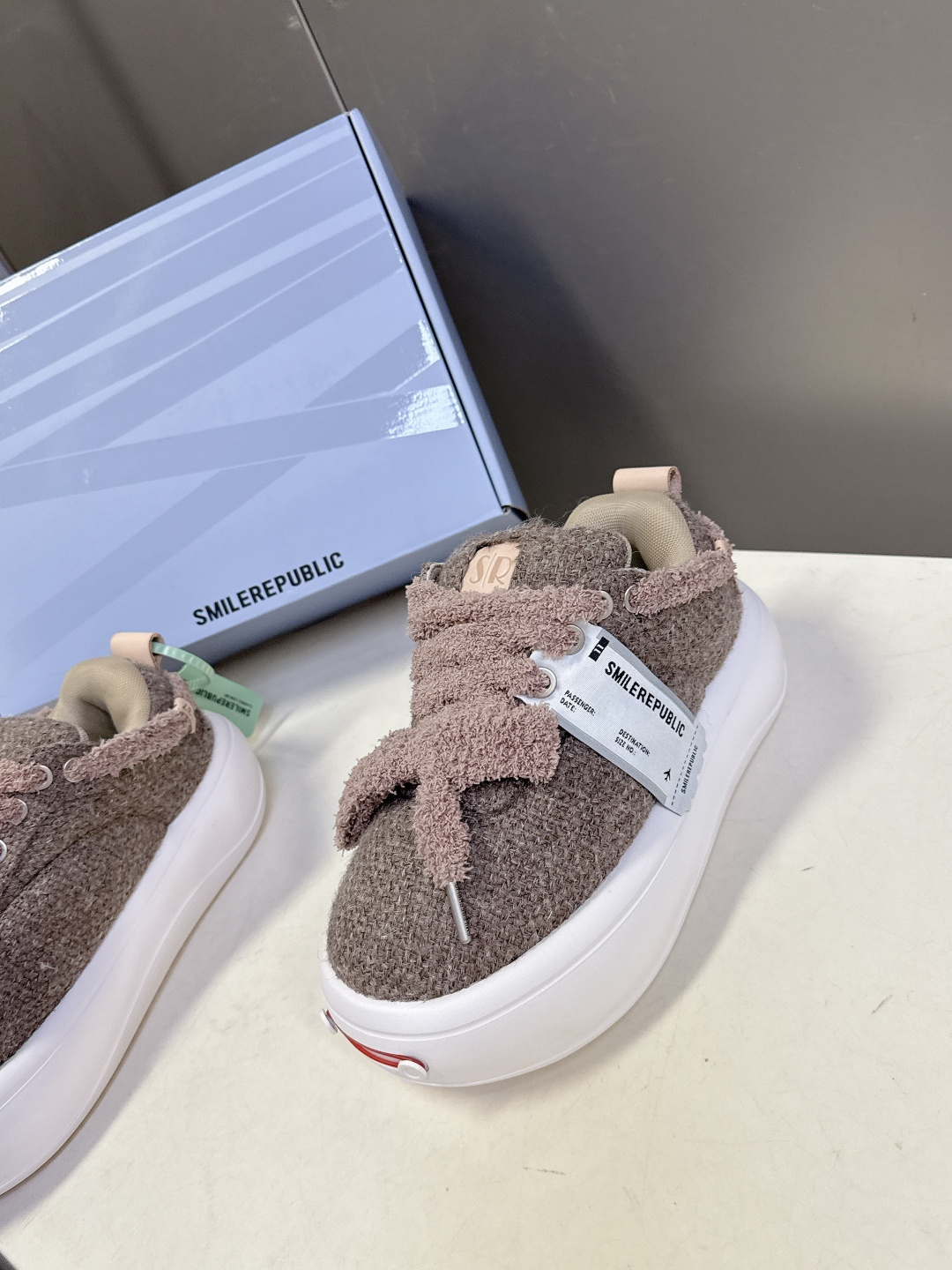 smilerpublic小众品牌2026春夏最新款开口笑情侣款面包鞋 超多明星网红种草 软软的厚底憨憨的