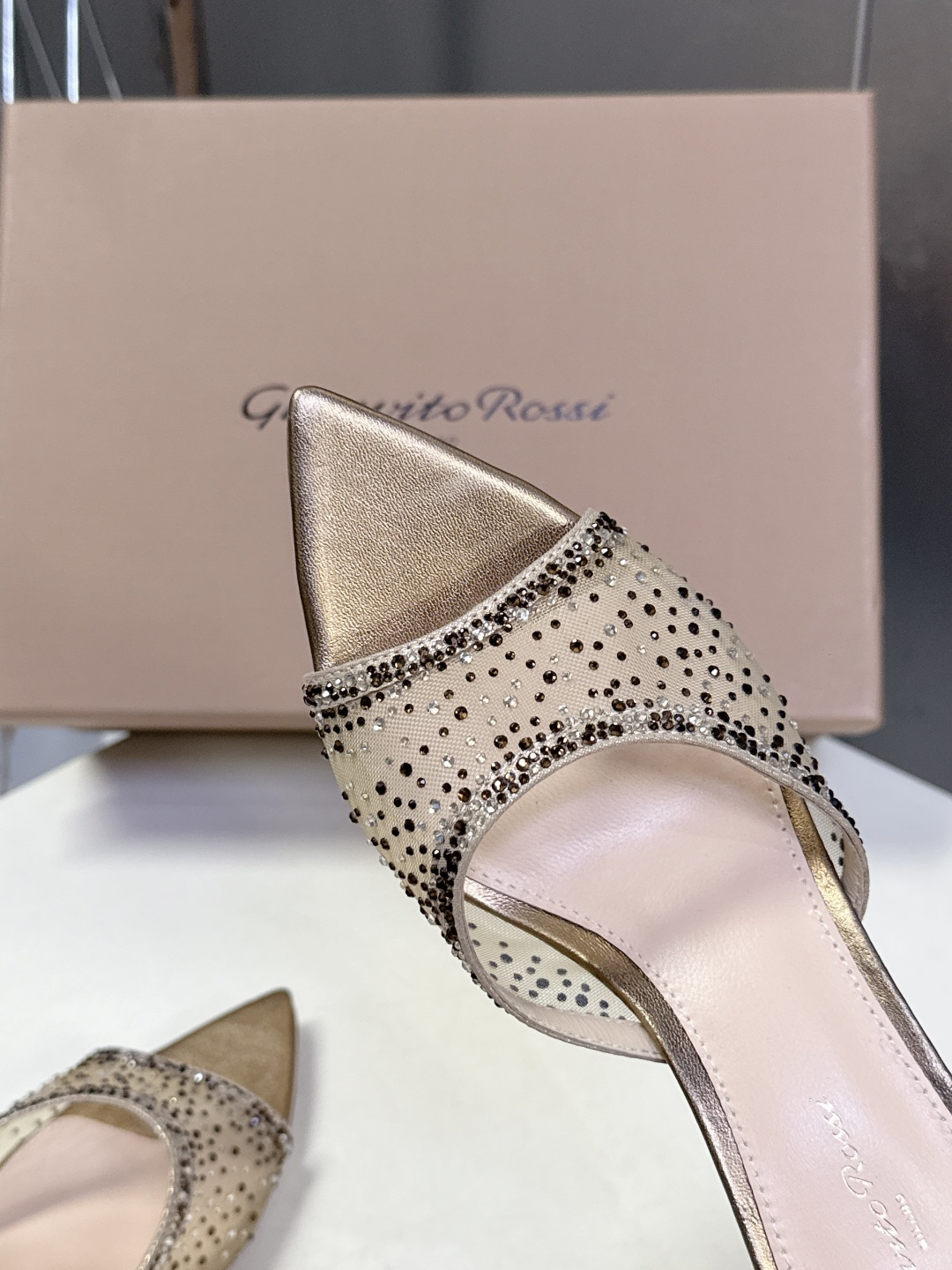 吉安维托·罗西Gianvito rossi 春夏最新款水晶鞋 仙女鞋 超多明星网红种草 鞋面进口高透气网