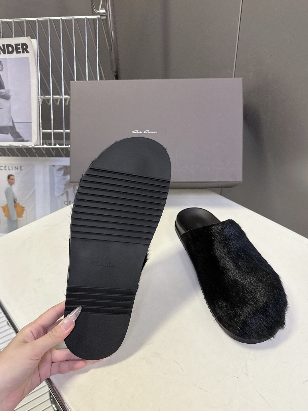 Rickowens 欧文斯疯狂绑带情侣款拖鞋 麂皮黑色 年度“鞋王”区分市面所有版本 纯手工打造纯原，非