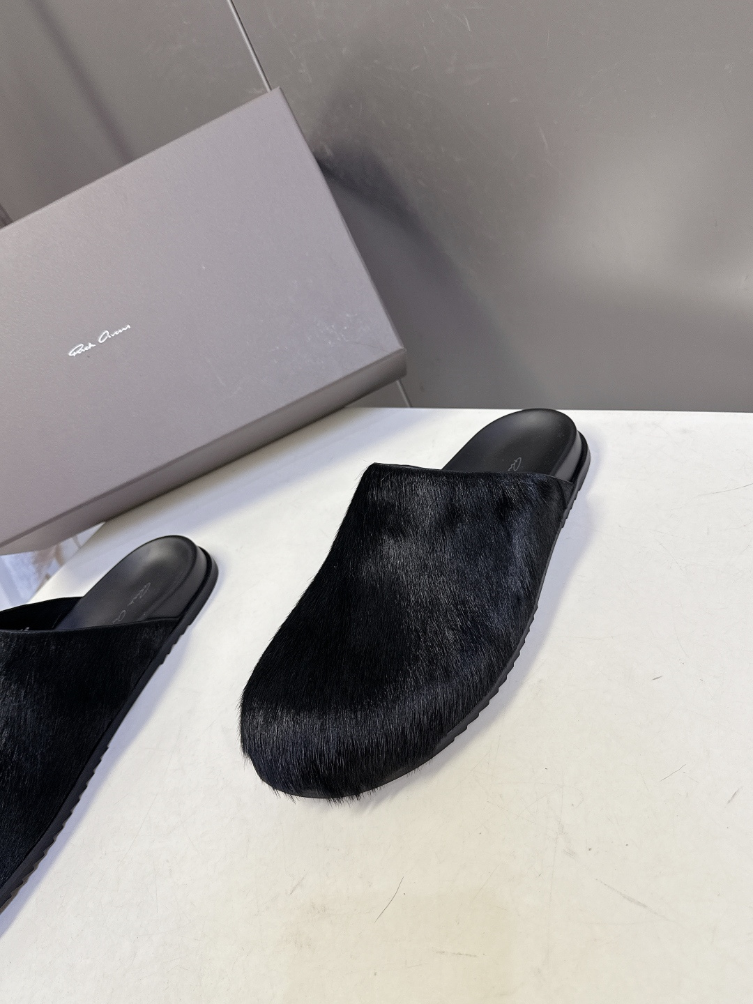 Rickowens 欧文斯疯狂绑带情侣款拖鞋 麂皮黑色 年度“鞋王”区分市面所有版本 纯手工打造纯原，非