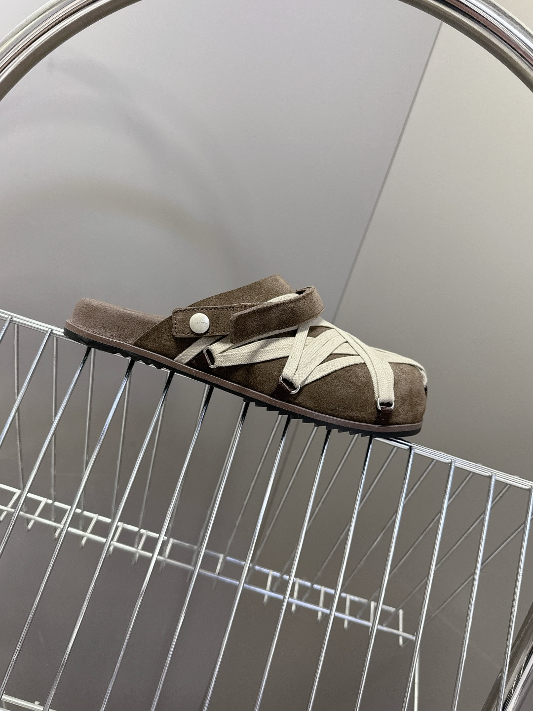 Rickowens 欧文斯疯狂绑带情侣款拖鞋 麂皮黑色 年度“鞋王”区分市面所有版本 纯手工打造纯原，非