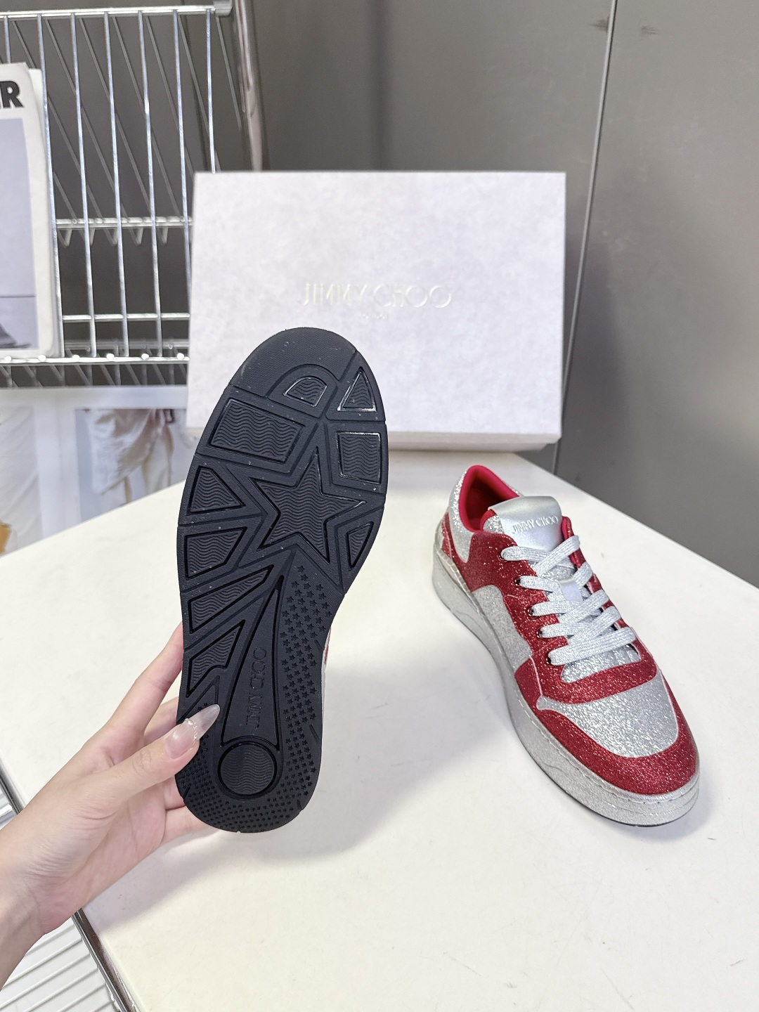 Jimmy Choo 吉米周FLORENT春夏最新款 滑板鞋 休闲鞋王一博央视春晚舞台同款 专柜断货王 