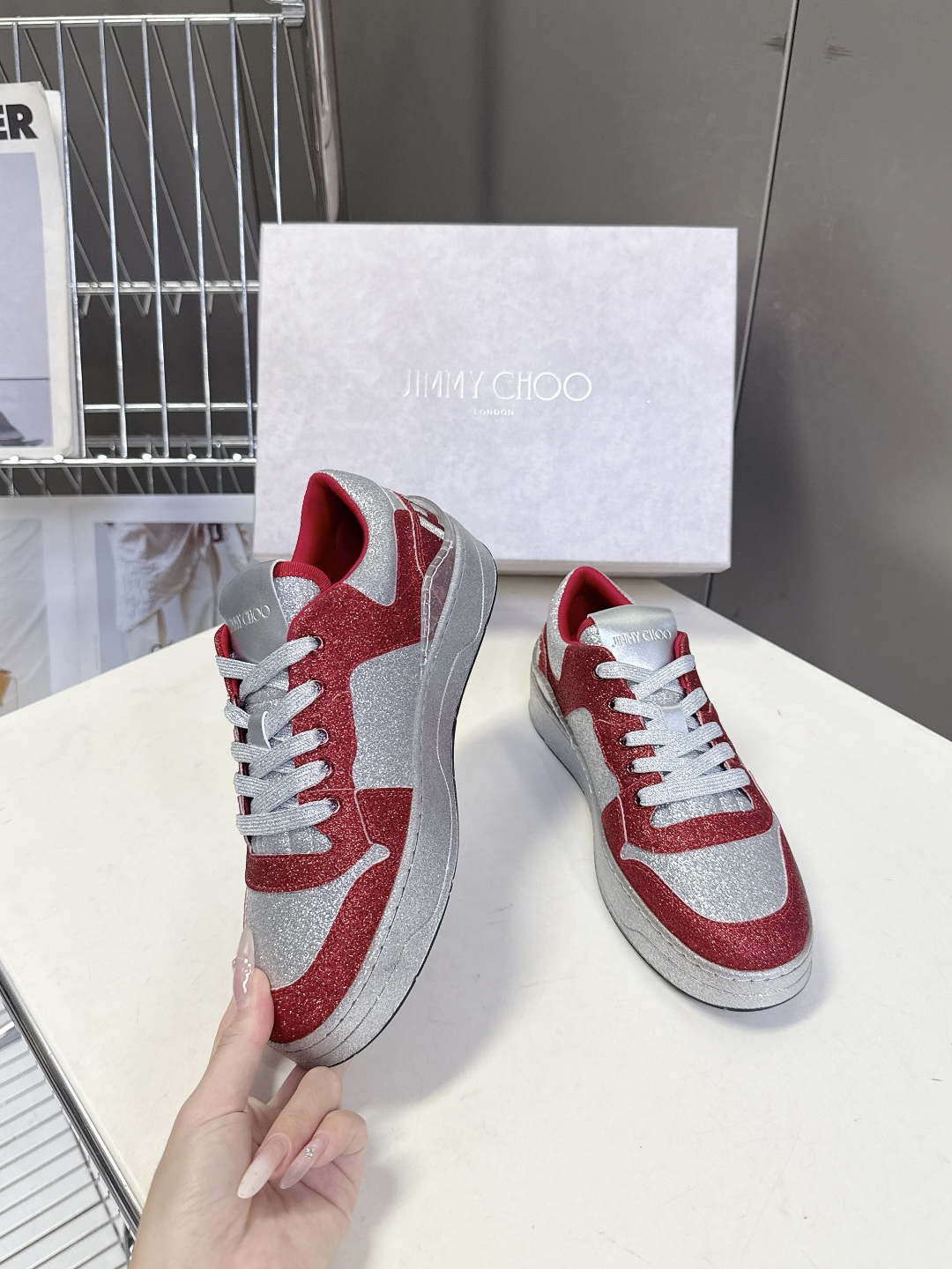 Jimmy Choo 吉米周FLORENT春夏最新款 滑板鞋 休闲鞋王一博央视春晚舞台同款 专柜断货王 