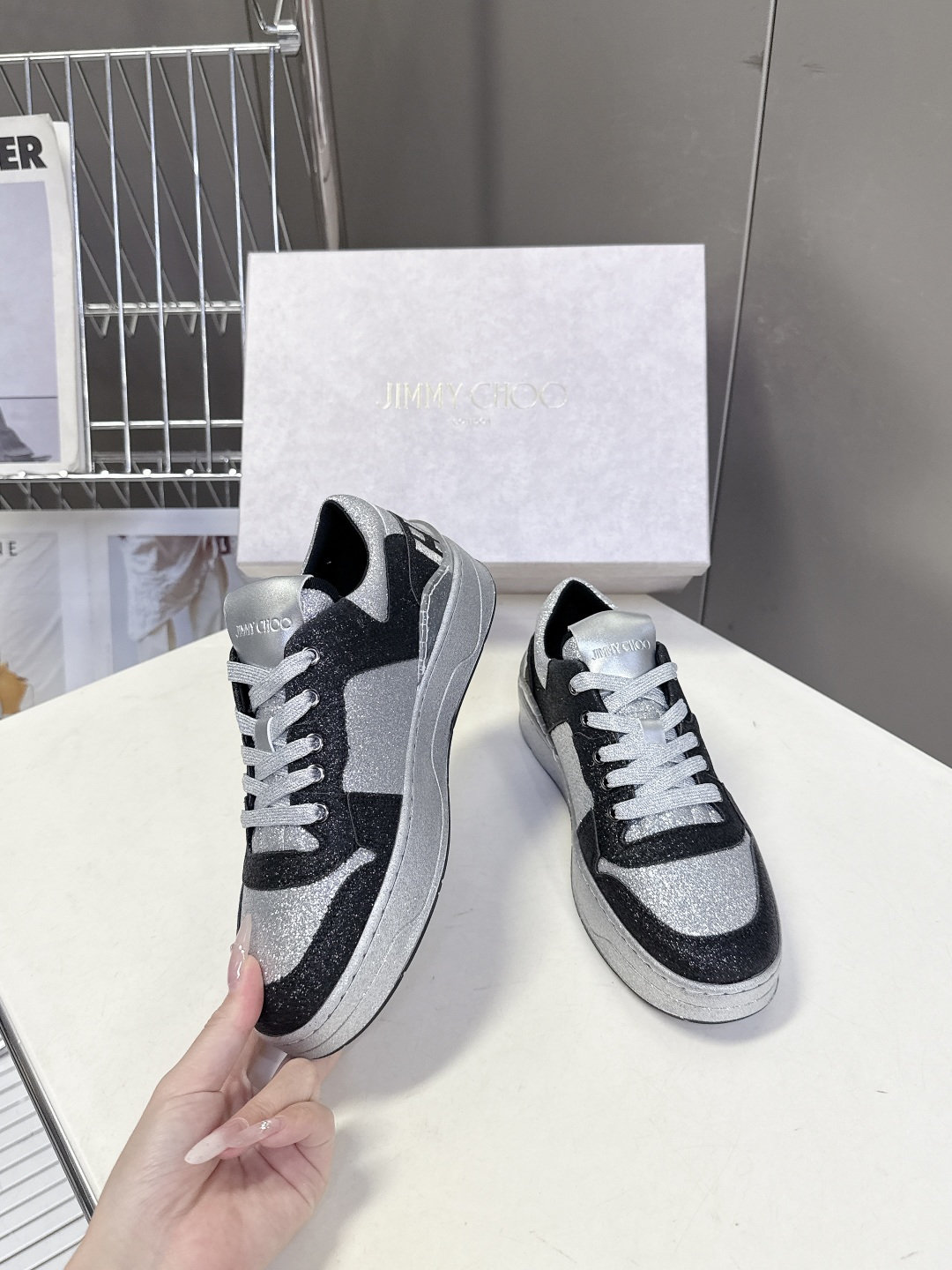 Jimmy Choo 吉米周FLORENT春夏最新款 滑板鞋 休闲鞋王一博央视春晚舞台同款 专柜断货王 