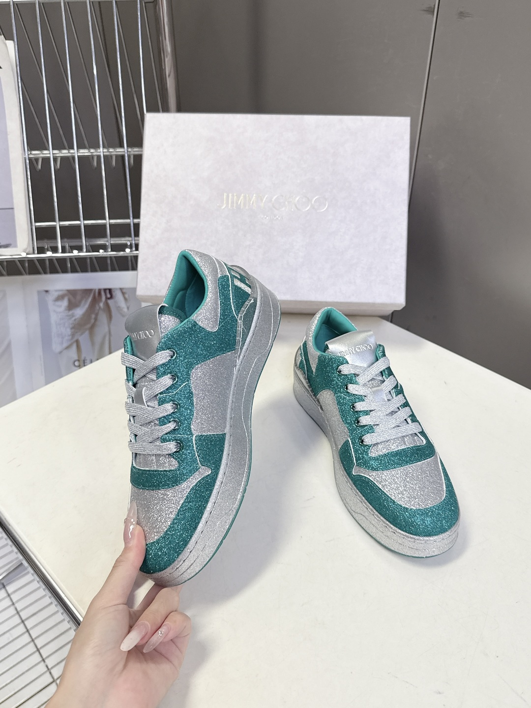 Jimmy Choo 吉米周FLORENT春夏最新款 滑板鞋 休闲鞋王一博央视春晚舞台同款 专柜断货王 