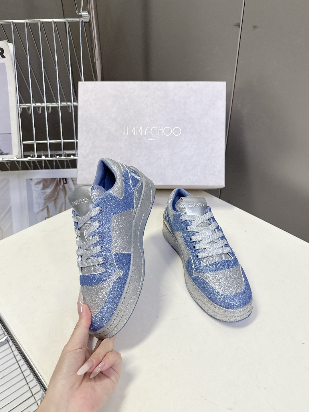 Jimmy Choo 吉米周FLORENT春夏最新款 滑板鞋 休闲鞋王一博央视春晚舞台同款 专柜断货王 
