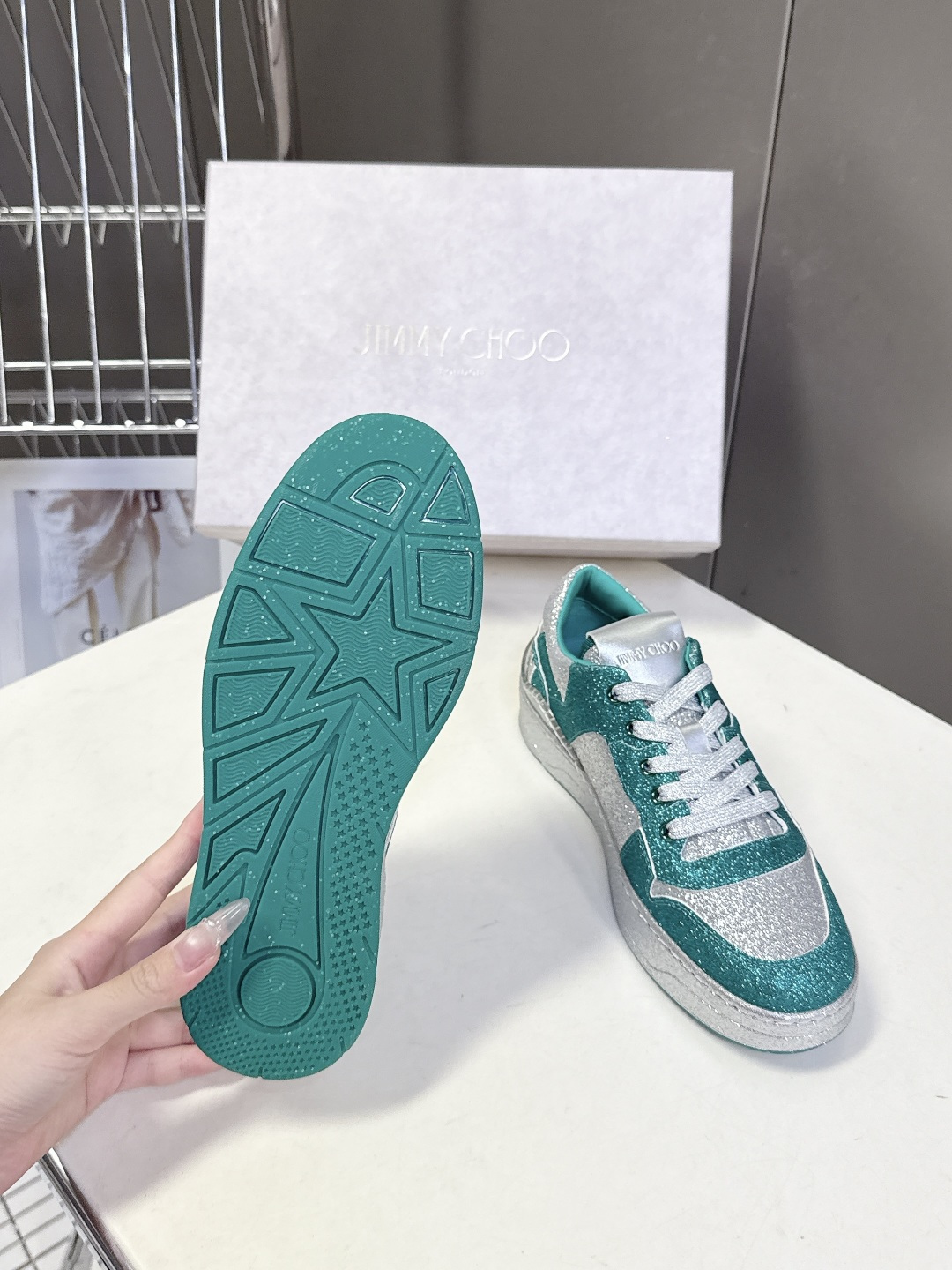 Jimmy Choo 吉米周FLORENT春夏最新款 滑板鞋 休闲鞋王一博央视春晚舞台同款 专柜断货王 