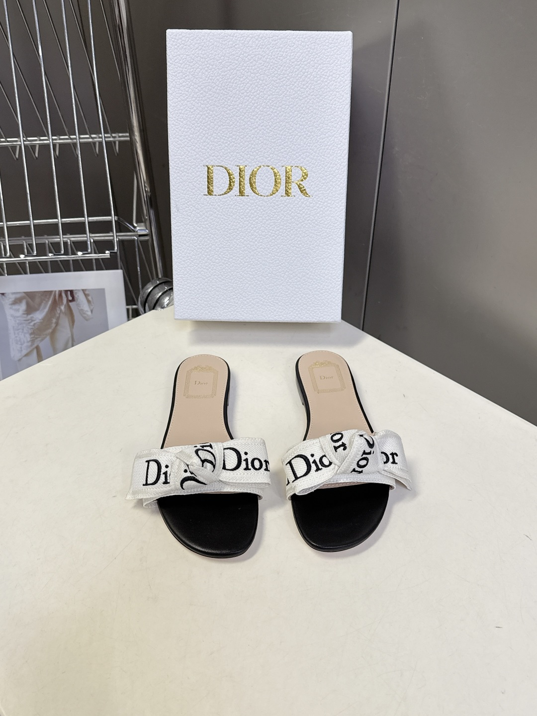 Dior 迪奥Dior春夏最新款蝴蝶结平底凉拖