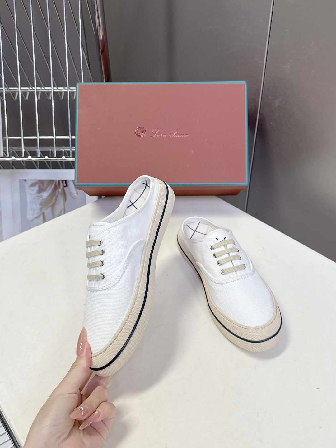 Loro Piana Loro Piana诺悠翩雅春夏最新款帆布半拖鞋