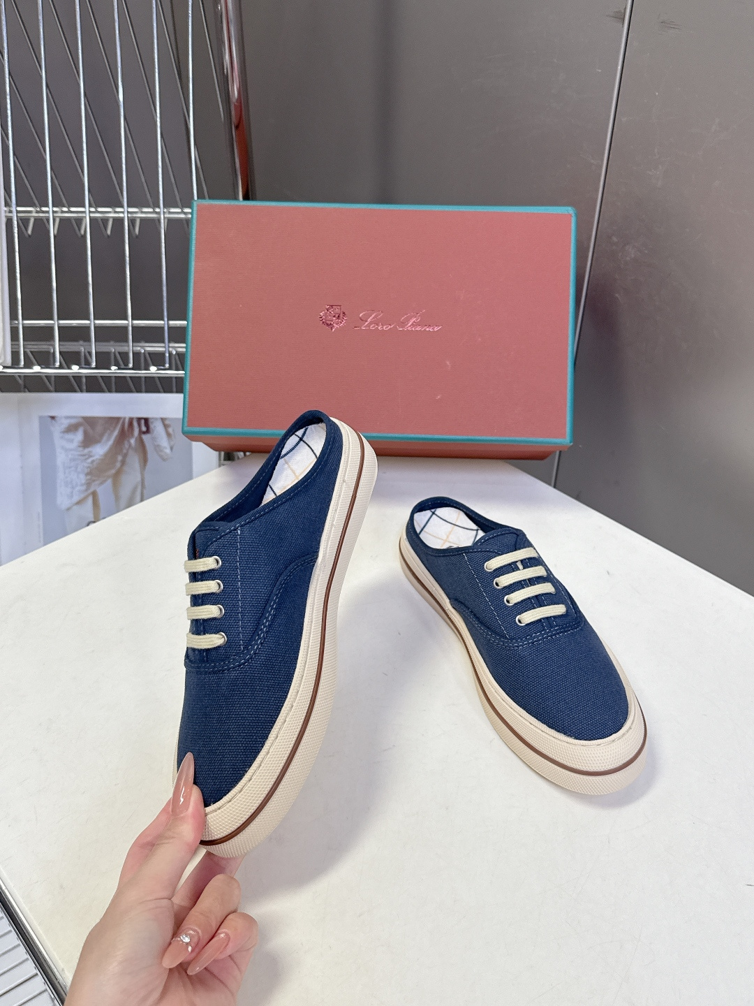 Loro Piana Loro Piana诺悠翩雅春夏最新款帆布半拖鞋