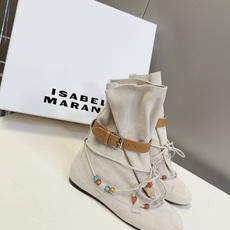 Isabel Marant伊莎贝尔民族风彩珠绑带堆堆平底短靴超多明星网红种草 法式波西米亚度假风平底堆堆 Isabel Marant伊莎贝尔民族风彩珠绑带堆堆平底短靴超多明星网红种草 法式波西米亚度假风平底堆堆