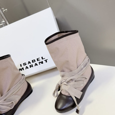 Isabel Marant伊莎贝尔帆布绑带平底堆堆短靴超多明星网红种草 法式松弛感休闲平底中筒靴 是品牌 Isabel Marant伊莎贝尔帆布绑带平底堆堆短靴超多明星网红种草 法式松弛感休闲平底中筒靴 是品牌