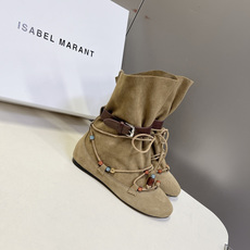 Isabel Marant伊莎贝尔民族风彩珠绑带堆堆平底短靴超多明星网红种草 法式波西米亚度假风平底堆堆 Isabel Marant伊莎贝尔民族风彩珠绑带堆堆平底短靴超多明星网红种草 法式波西米亚度假风平底堆堆