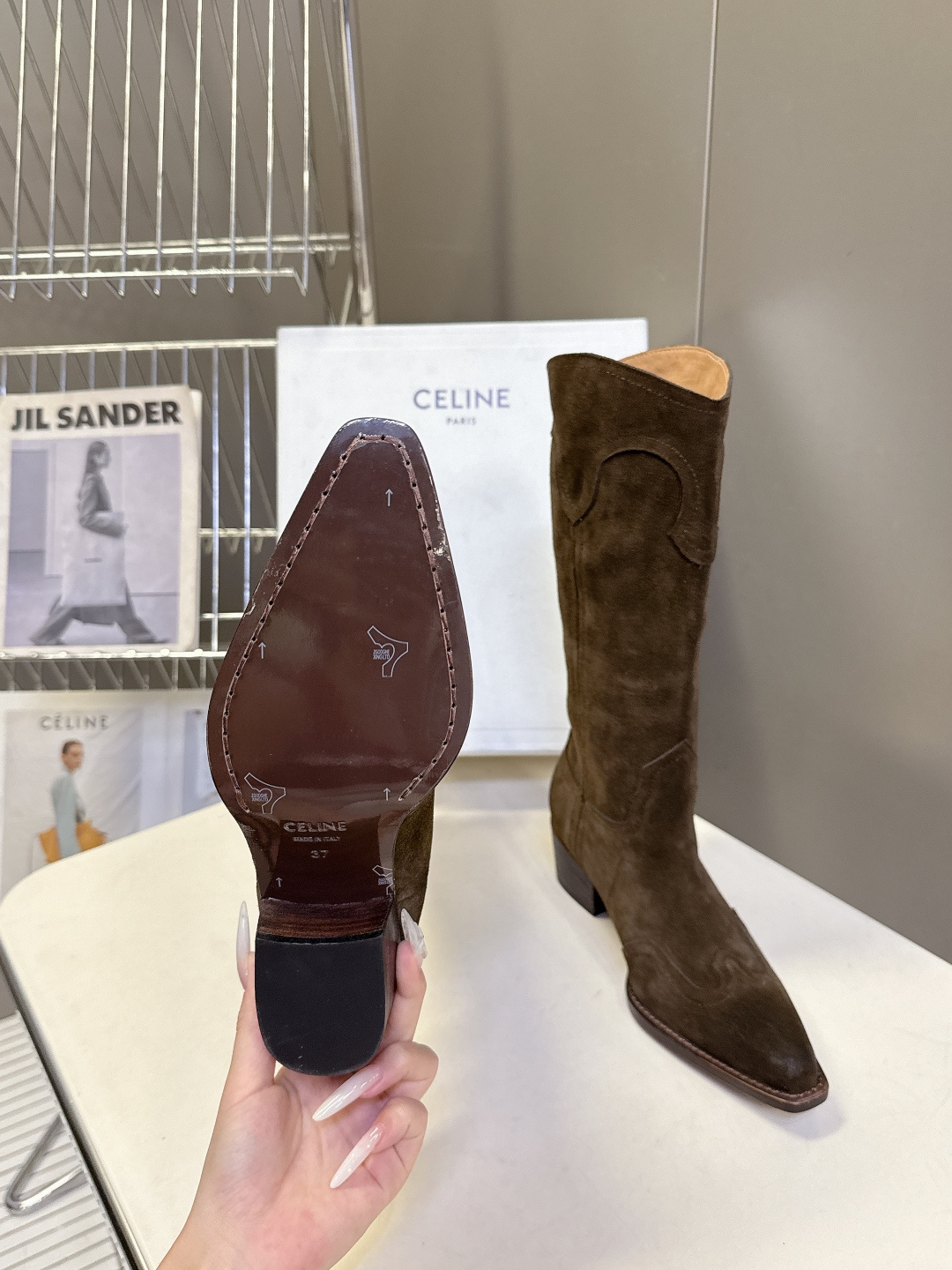 CELINE思琳秋冬最新款复古刺绣西部高筒靴 超多明星网红种草 法式复古西部牛仔长靴 秋冬氛围感主力款 保留牛仔靴标志性