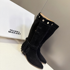 Isabel Marant伊莎贝尔最新款流苏西部高筒靴 超多明星网红种草 经典西部靴型,尖头+斜楔形粗跟 自带复古旷野氛 Isabel Marant伊莎贝尔最新款流苏西部高筒靴 超多明星网红种草 经典西部靴型,尖头+斜楔形粗跟 自带复古旷野氛