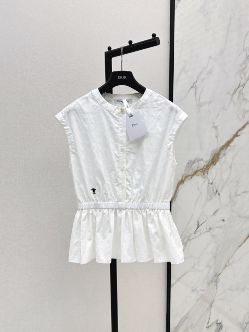 Dior Sleeveless Cotton Top with Cannage Embroidery - Spring/Summer Collection 1 Dior Sleeveless Cotton Top with Cannage Embroidery - Spring/Summer Collection