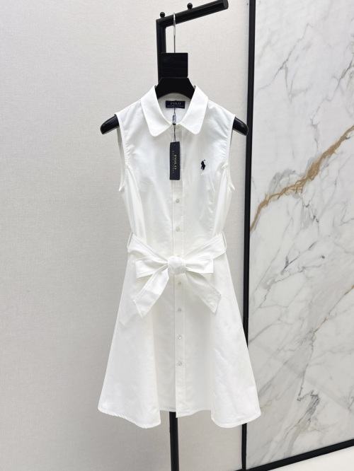 Ralph Lauren Sleeveless White A-Line Mini Dress with Belt Summer Outfit 1 Ralph Lauren Sleeveless White A-Line Mini Dress with Belt Summer Outfit