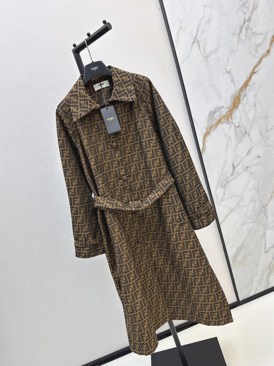 Fendi Double F Jacquard Longline Trench Coat with Belted Waist 2 cmp i1755644574573 5333 0 1