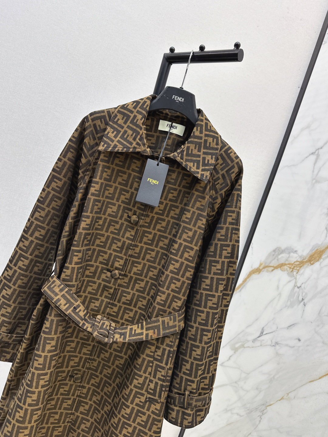 Fendi Double F Jacquard Longline Trench Coat with Belted Waist 3 cmp i1755644574574 3540 0 2