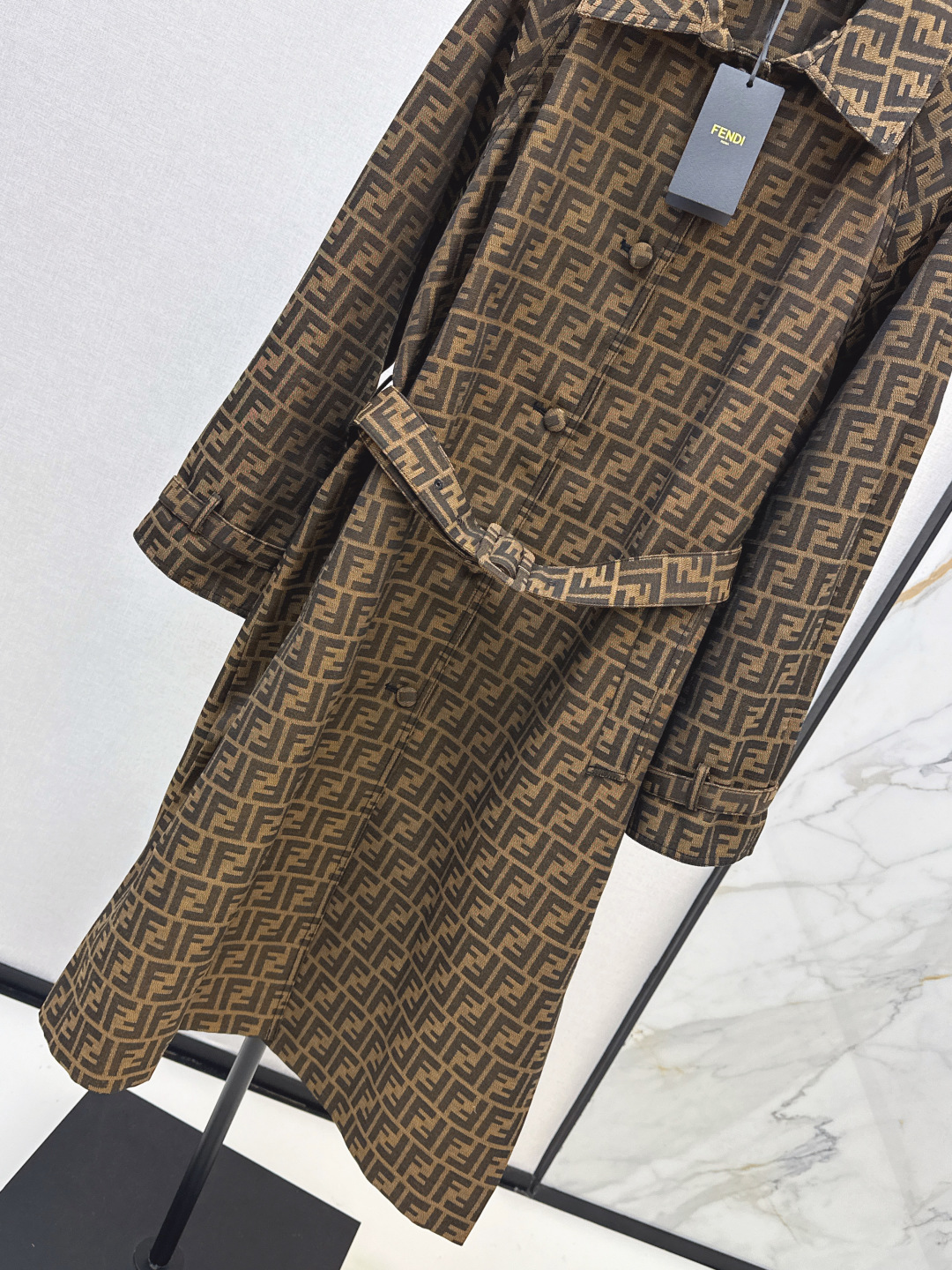 Fendi Double F Jacquard Longline Trench Coat with Belted Waist 7 cmp i1755644574574 817 0 6