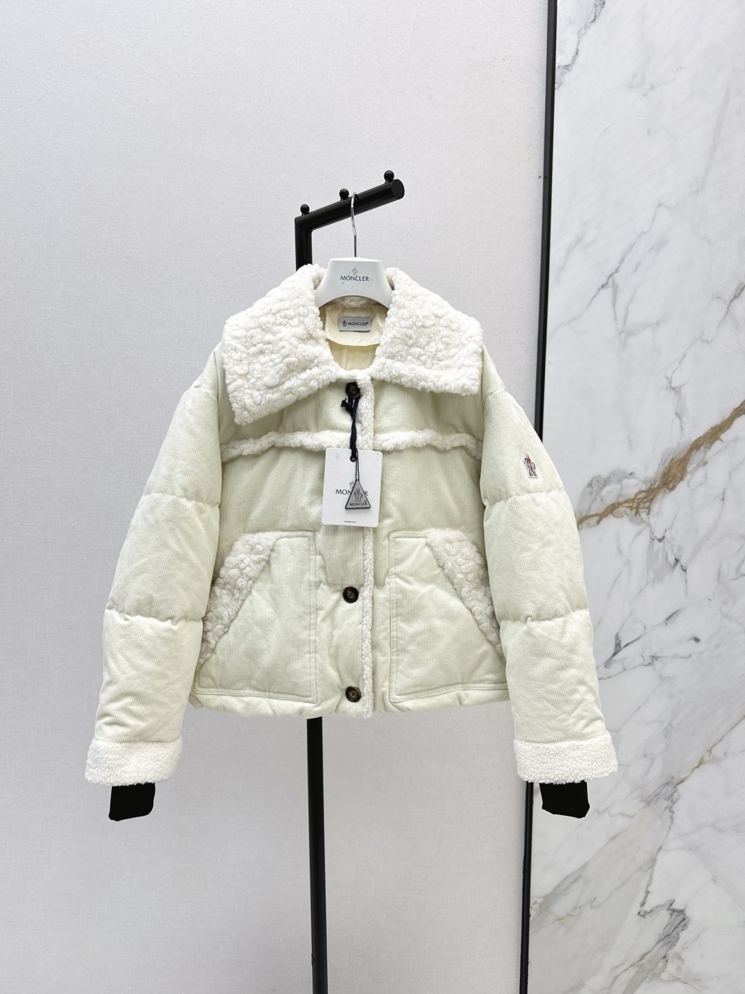 Moncler Women's Lambswool Trim Down Puffer Jacket - Warm & Stylish Outerwear