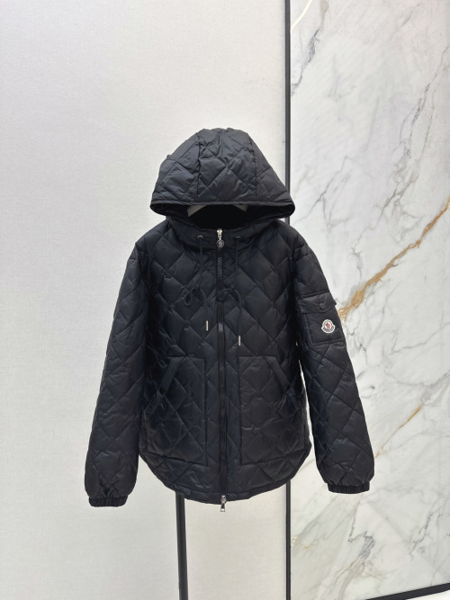 Moncler Women's Black Quilted Lightweight Hooded Down Jacket 1 Moncler Women's Black Quilted Lightweight Hooded Down Jacket