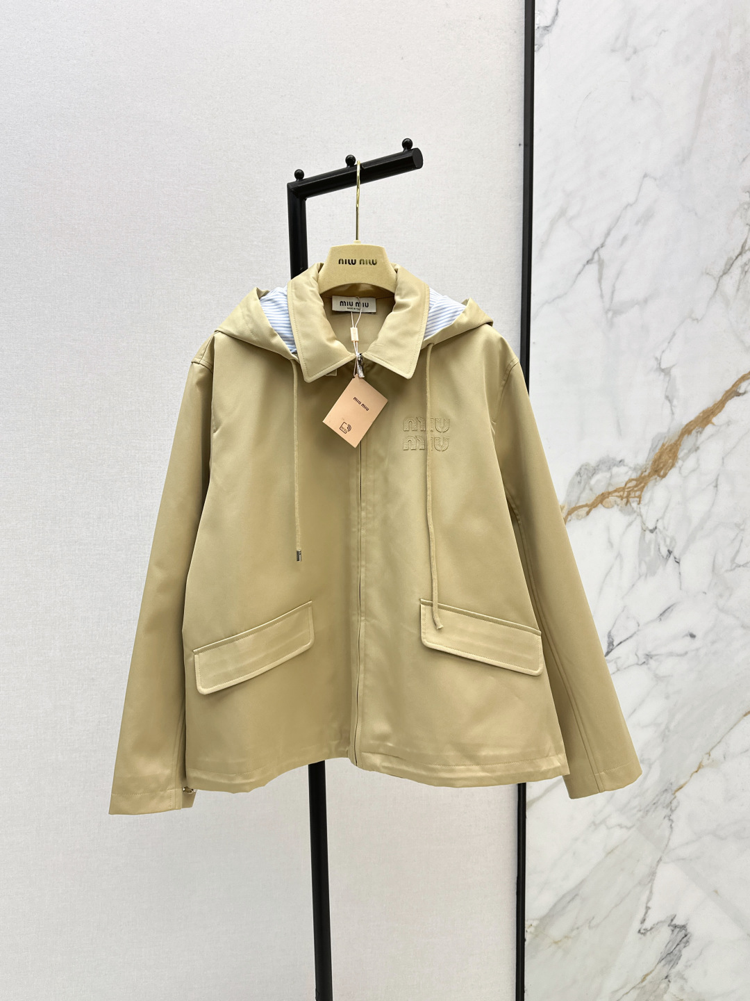 Miu Miu Hooded Drawstring Windbreaker Jacket - Stylish & Functional 2 cmp i1755990925299 3417 0 2