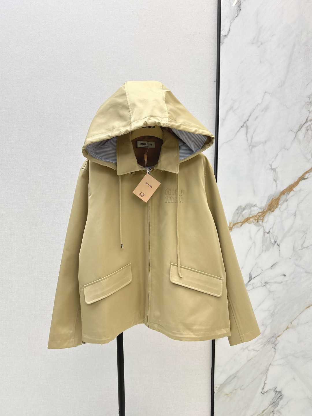 Miu Miu Hooded Drawstring Windbreaker Jacket - Stylish & Functional 1 cmp i1755990929080 326 0 0