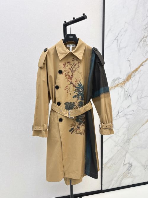 Dior New Chinese Style Belted Trench Coat Autumn Women's Cotton Windbreaker 19 Dior New Chinese Style Belted Trench Coat Autumn Women's Cotton Windbreaker