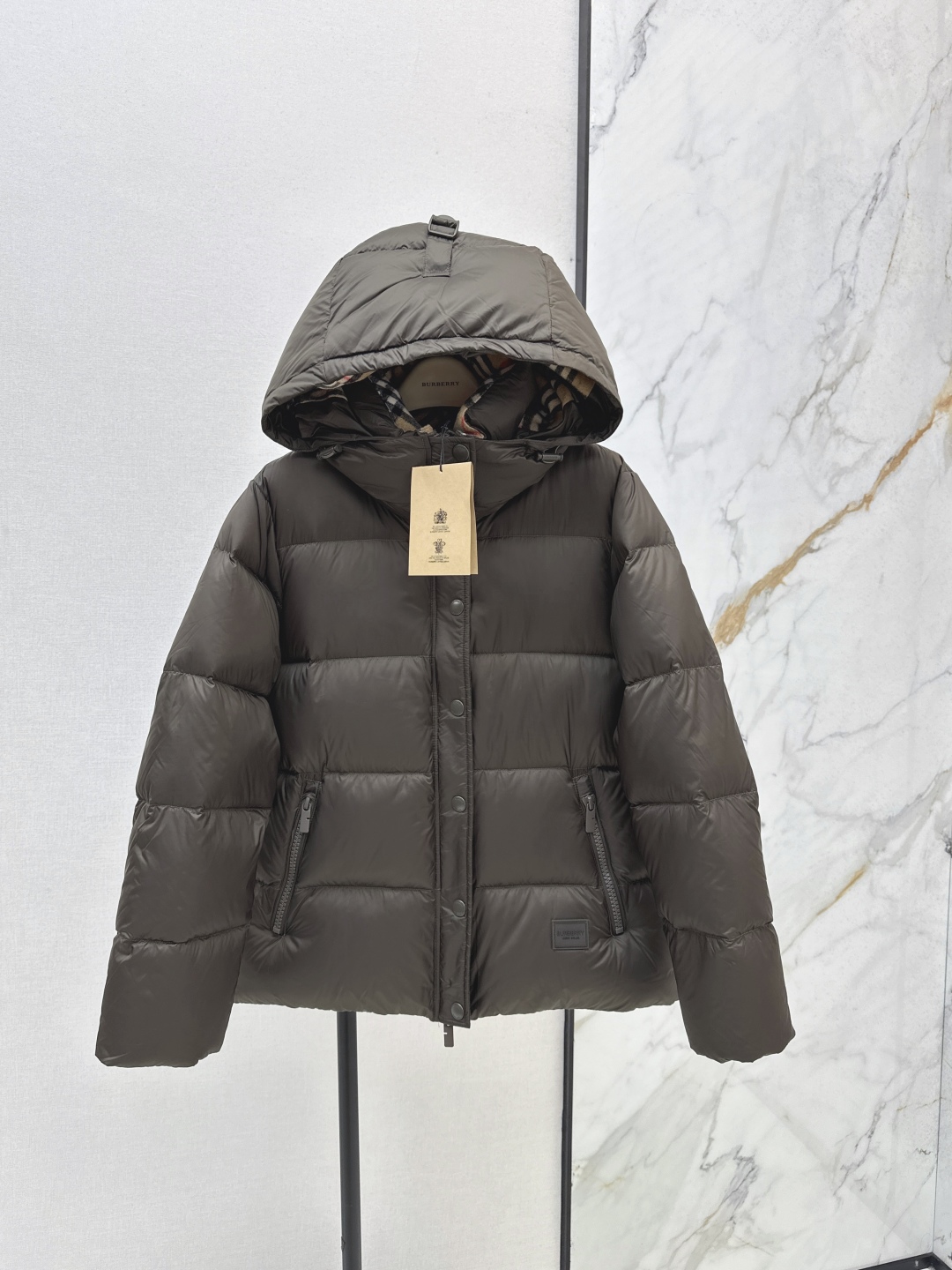 Burberry Women's Hooded Puffer Jacket Goose Down Filled H-Line Coat 2 cmp i1756377072895 4005 0 0