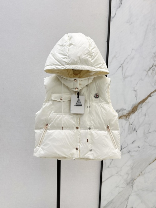 Moncler Women's Short Padded Down Vest Hooded Winter Warm Outerwear 1 Moncler Women's Short Padded Down Vest Hooded Winter Warm Outerwear