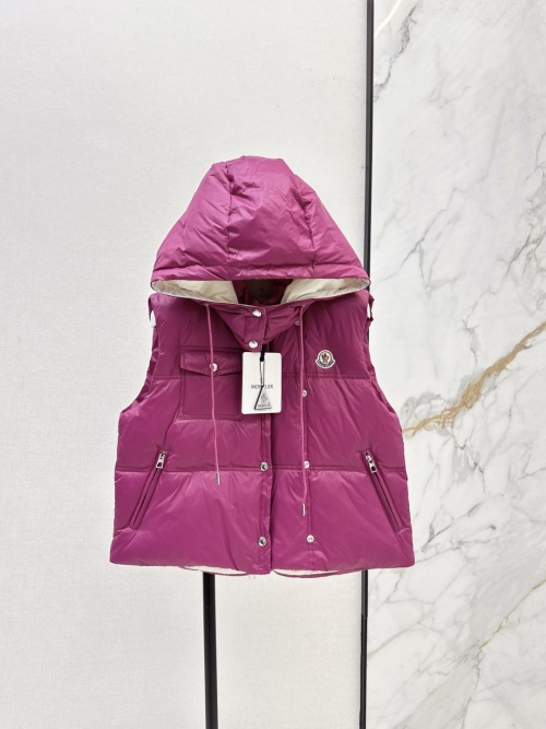 Moncler Women's Padded Down Vest Hooded Sleeveless Jacket Outerwear 1 Moncler Women's Padded Down Vest Hooded Sleeveless Jacket Outerwear