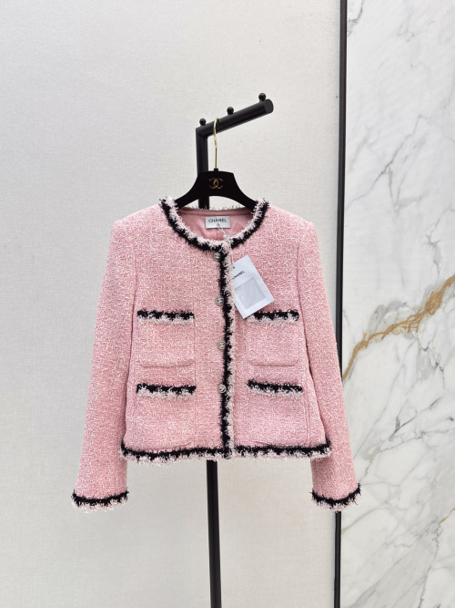 Elegant Tweed Jacket with Braided Trim - Chic Women's Outerwear by Chanel 25 Elegant Tweed Jacket with Braided Trim - Chic Women's Outerwear by Chanel