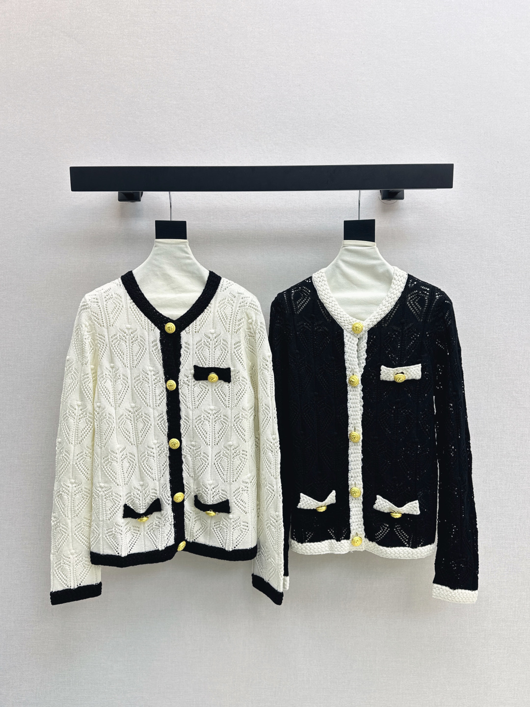Bal 25Ss Women's Color Block Hollow Knit Cardigan Autumn New Collection 10 cmp i1756461600965 2978 0 8