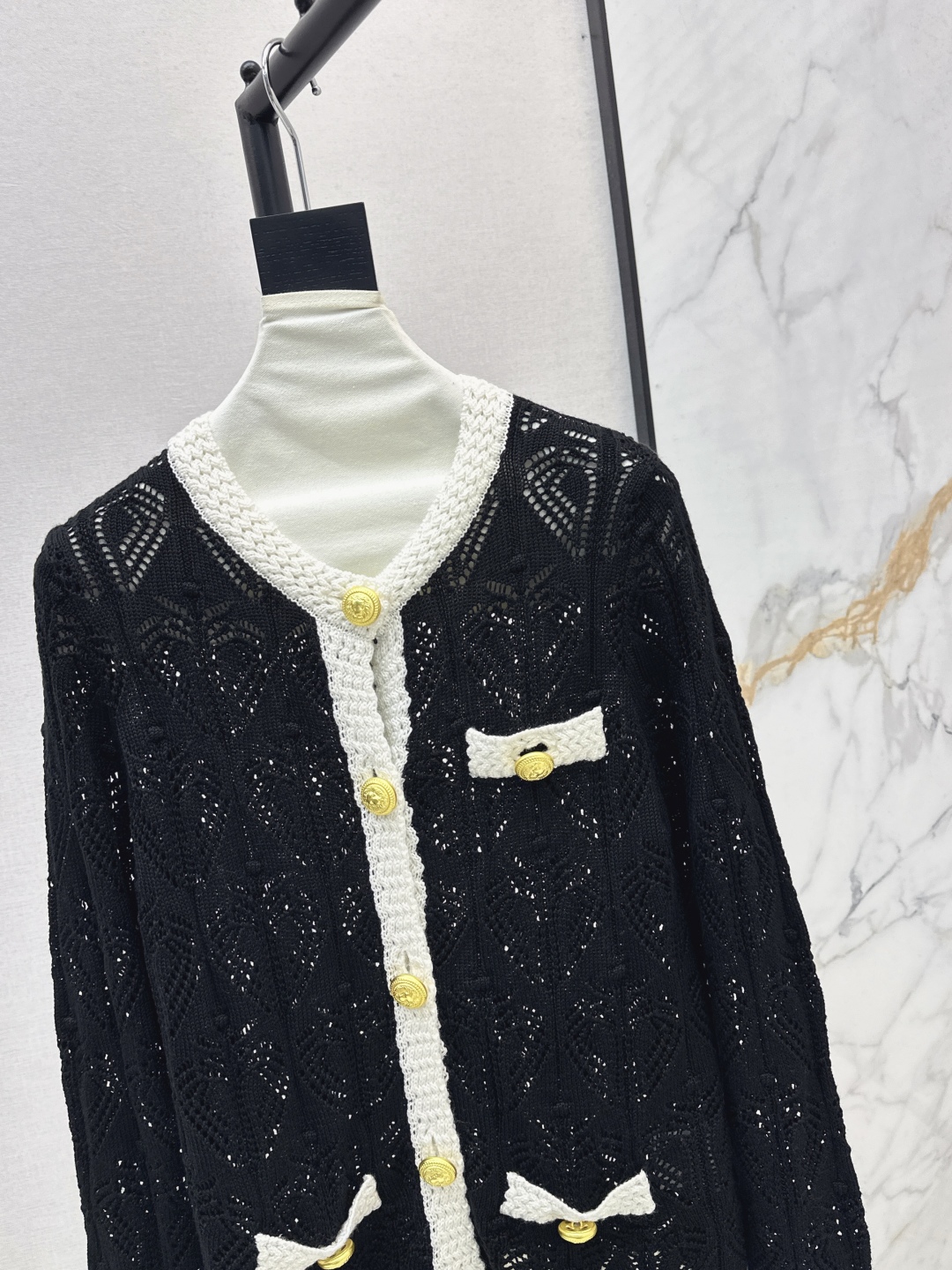 Bal 25Ss Women's Color Block Hollow Knit Cardigan Autumn New Collection 4 cmp i1756461600966 5089 0 2