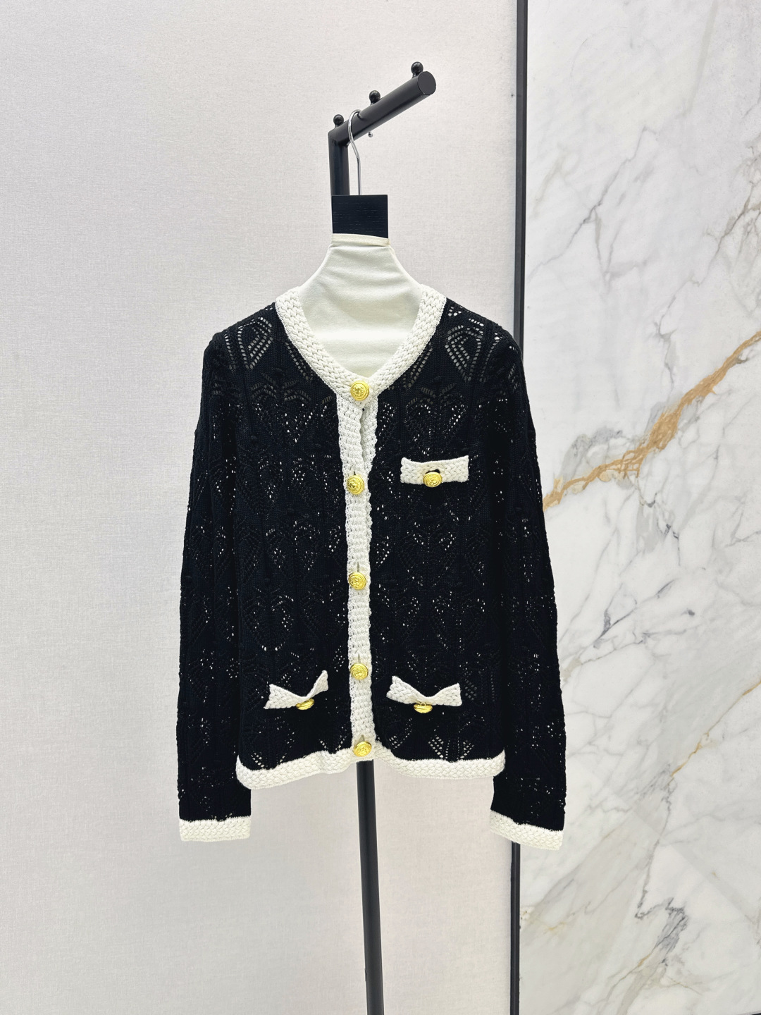 Bal 25Ss Women's Color Block Hollow Knit Cardigan Autumn New Collection 2 cmp i1756461608168 896 0 0
