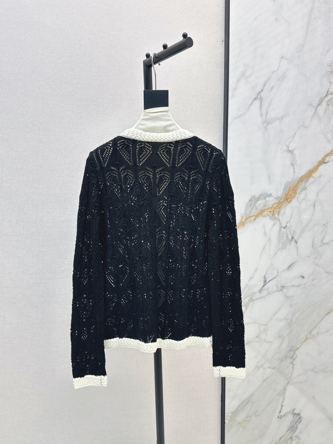 Bal 25Ss Women's Color Block Hollow Knit Cardigan Autumn New Collection 8 cmp i1756461611159 3959 0 6