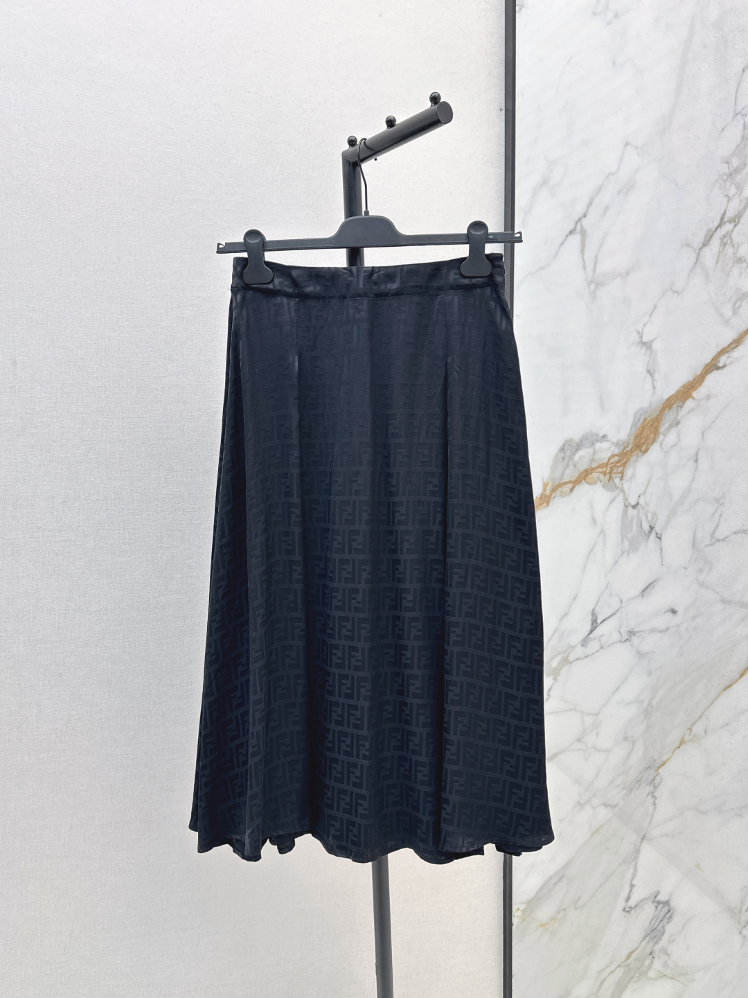 Fendi Women's Black Logo Jacquard Pleated Midi Skirt - Elegant and Chic 9 cmp i1756463242526 937 0 6