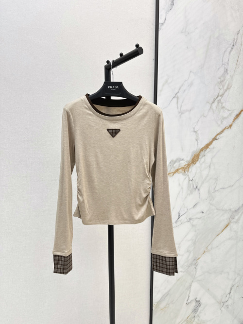 Prada Women's Long Sleeve Layered-Look Top - Stylish and Comfortable 1 Prada Women's Long Sleeve Layered-Look Top - Stylish and Comfortable