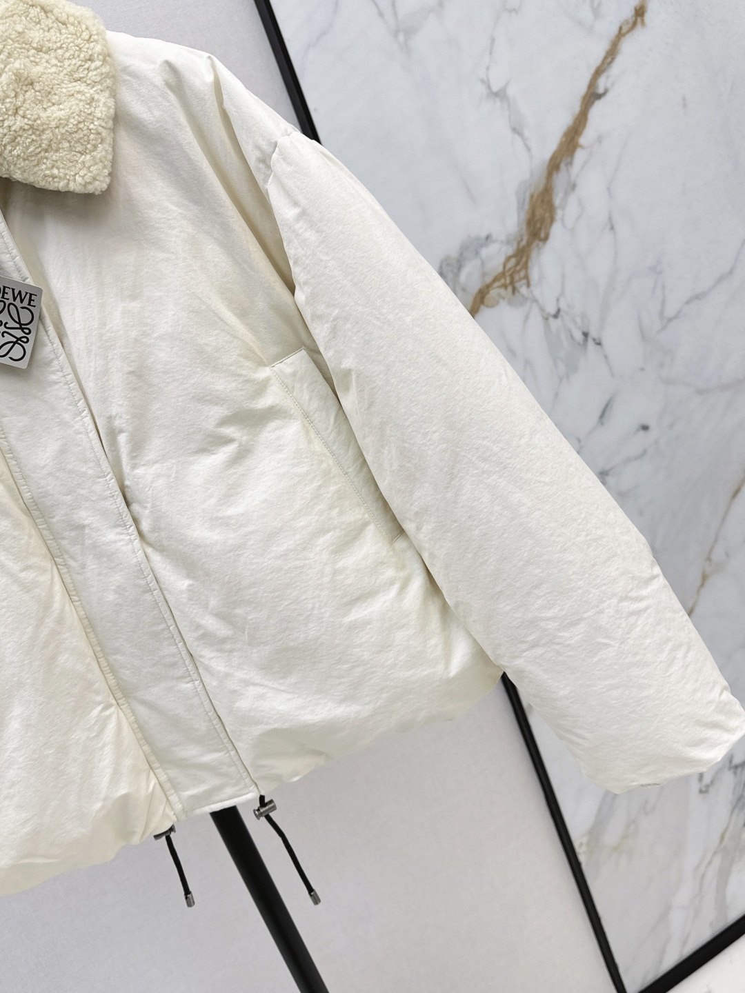Loewe Women's White Lambswool Collar Padded Puffer Jacket Winter Coat 5 cmp i1756466924126 4308 0 3