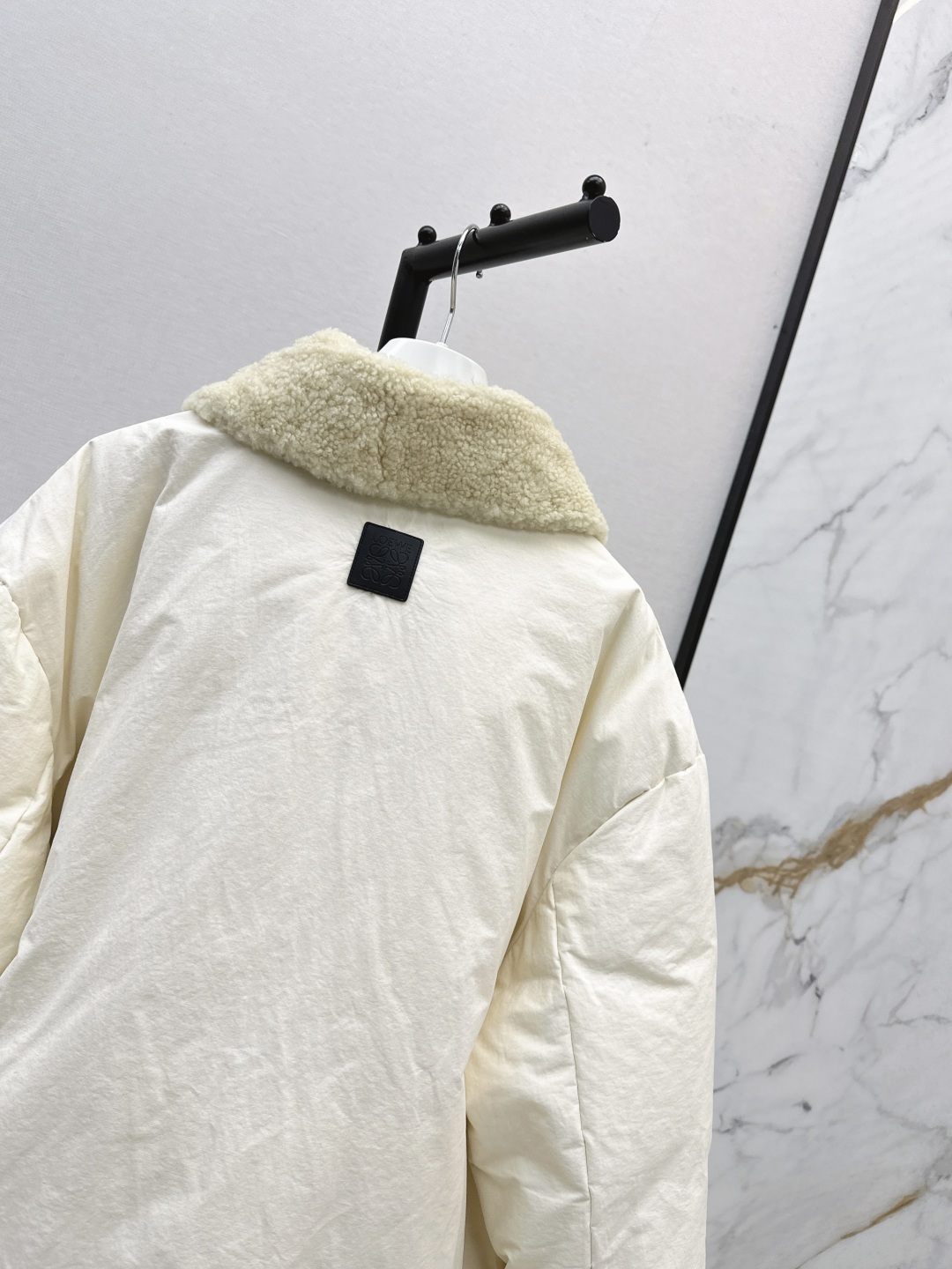 Loewe Women's White Lambswool Collar Padded Puffer Jacket Winter Coat 10 cmp i1756466924126 9921 0 8