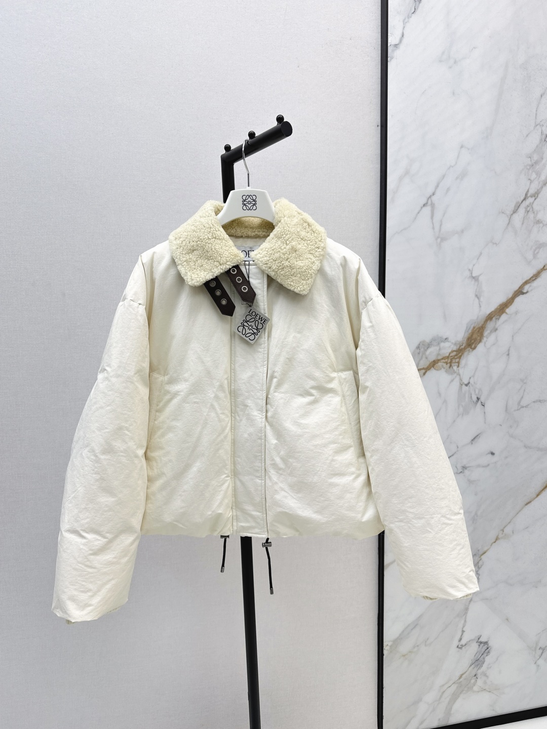 Loewe Women's White Lambswool Collar Padded Puffer Jacket Winter Coat 2 cmp i1756466927394 2776 0 0