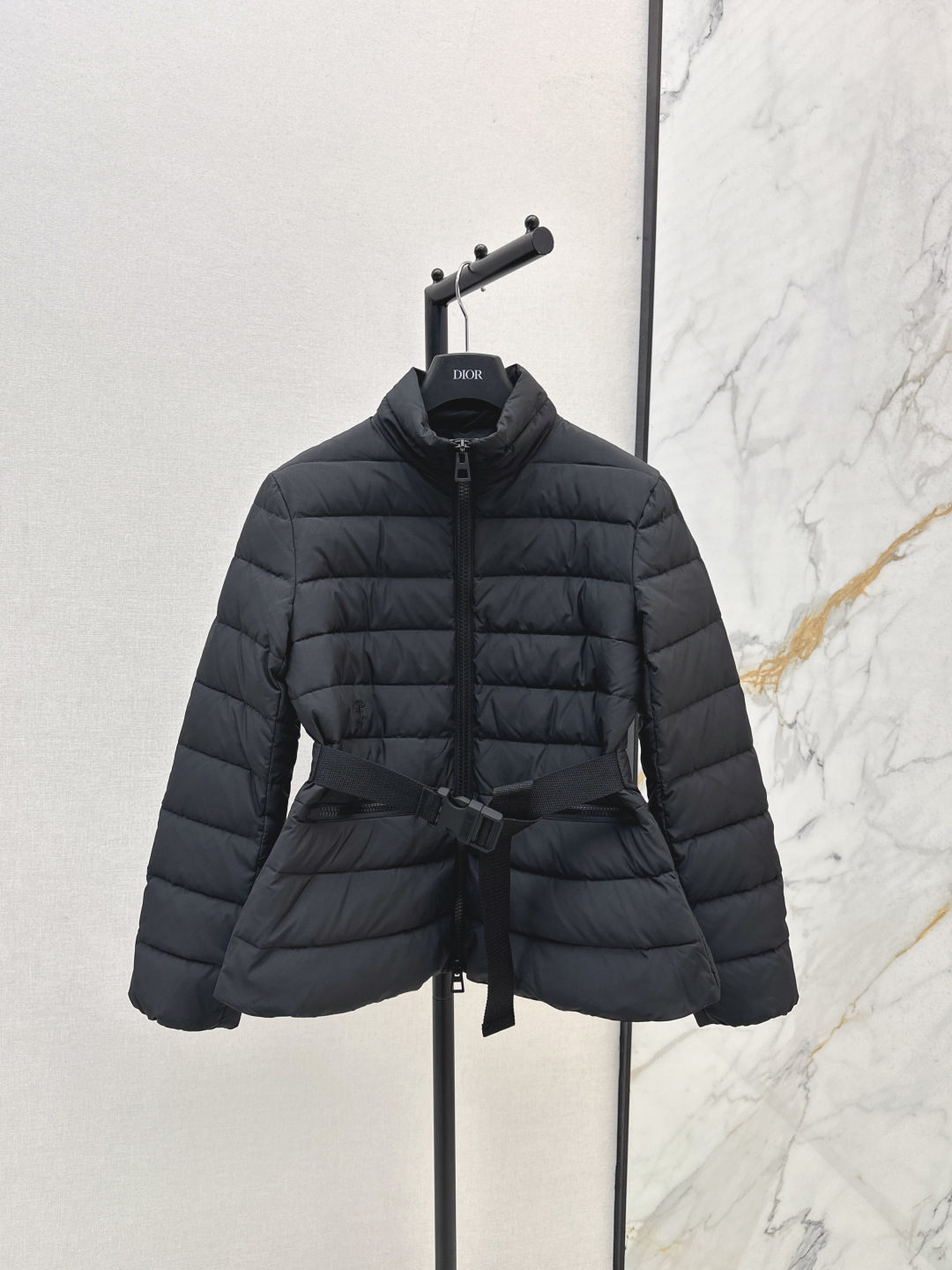 Dior Women's Black Down Jacket Stand Collar Slim Waist Winter Coat 2 cmp i1756469548086 1546 0 0