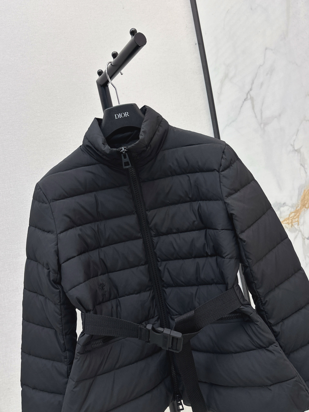 Dior Women's Black Down Jacket Stand Collar Slim Waist Winter Coat 3 cmp i1756469551622 7384 0 2