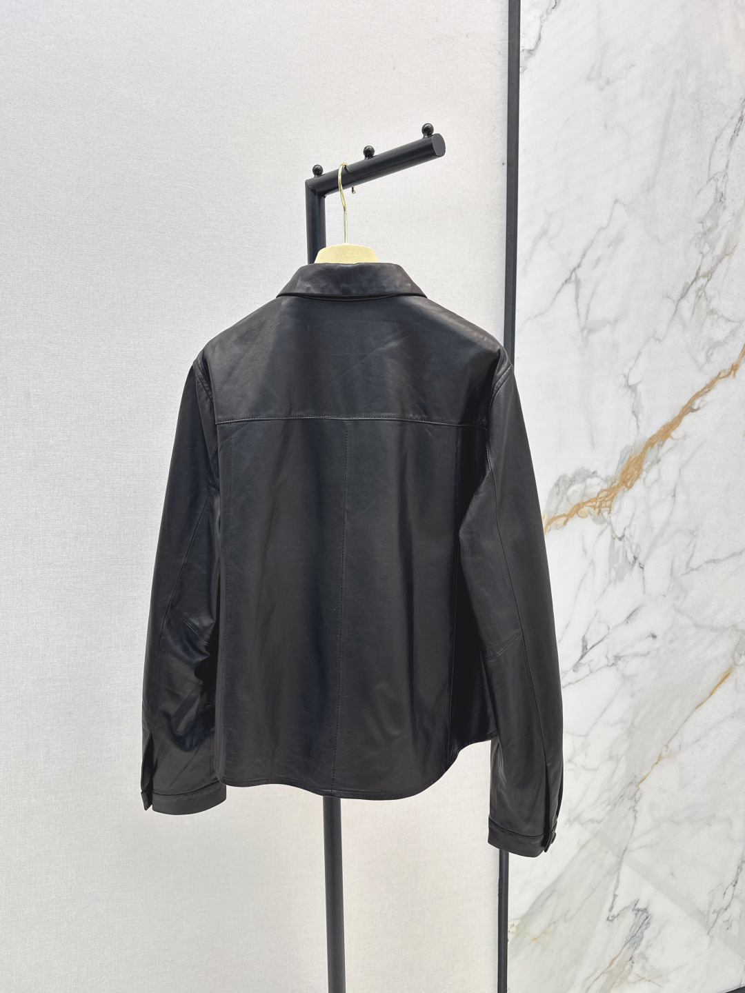Miu Miu Women's Black Leather Shirt Jacket, Long Sleeves, Button Closure 9 cmp i1756518831623 1699 0 7
