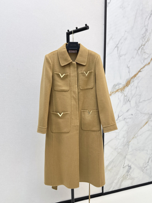 Valentino Women's Double-Faced Wool-Cashmere Coat with Flap Pockets 1 Valentino Women's Double-Faced Wool-Cashmere Coat with Flap Pockets