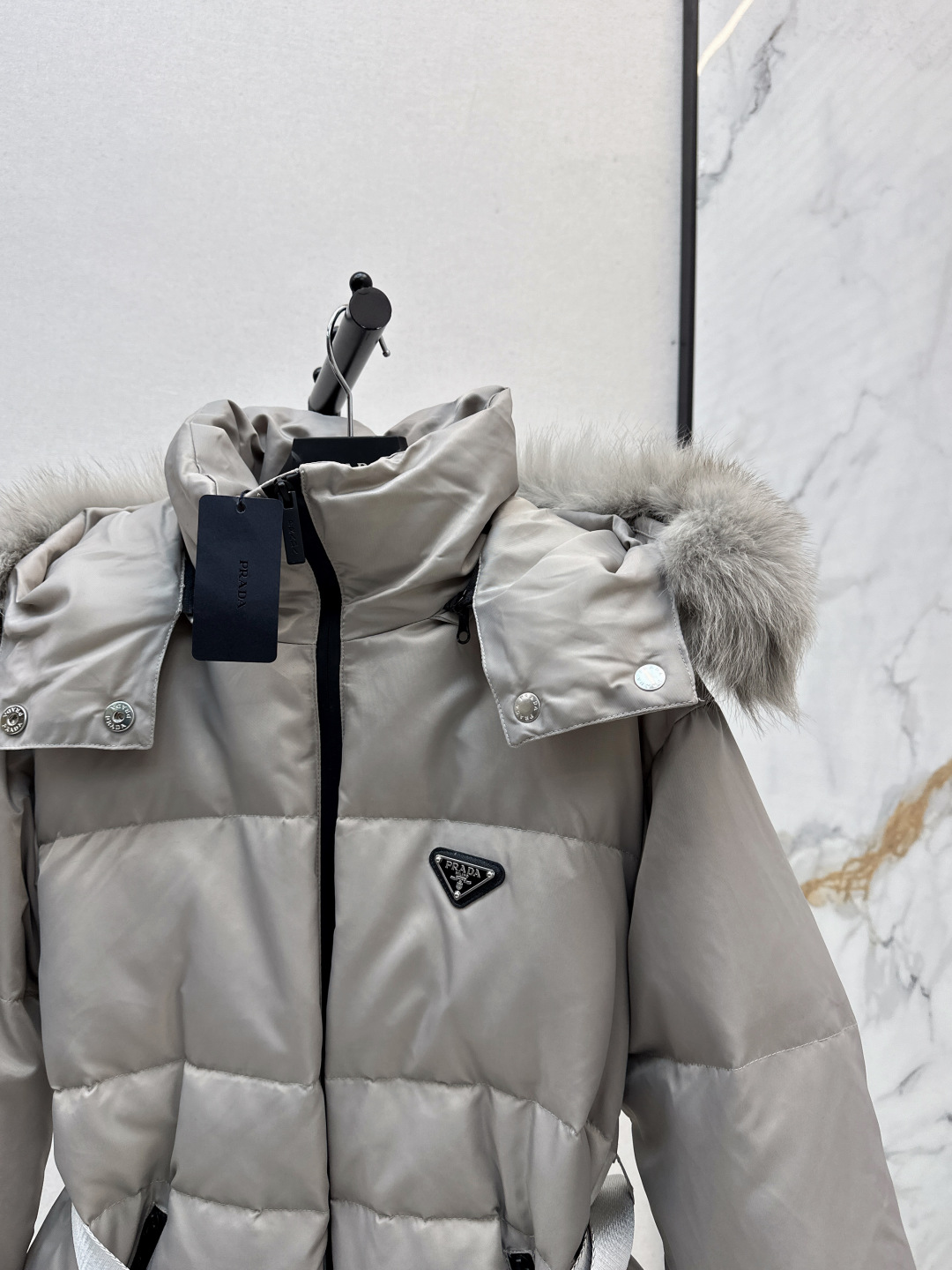 Prada Women's Down Jacket with Fur Hood and Belt - Slim Fit, Warm, Stylish 5 cmp i1756521530386 7684 0 4