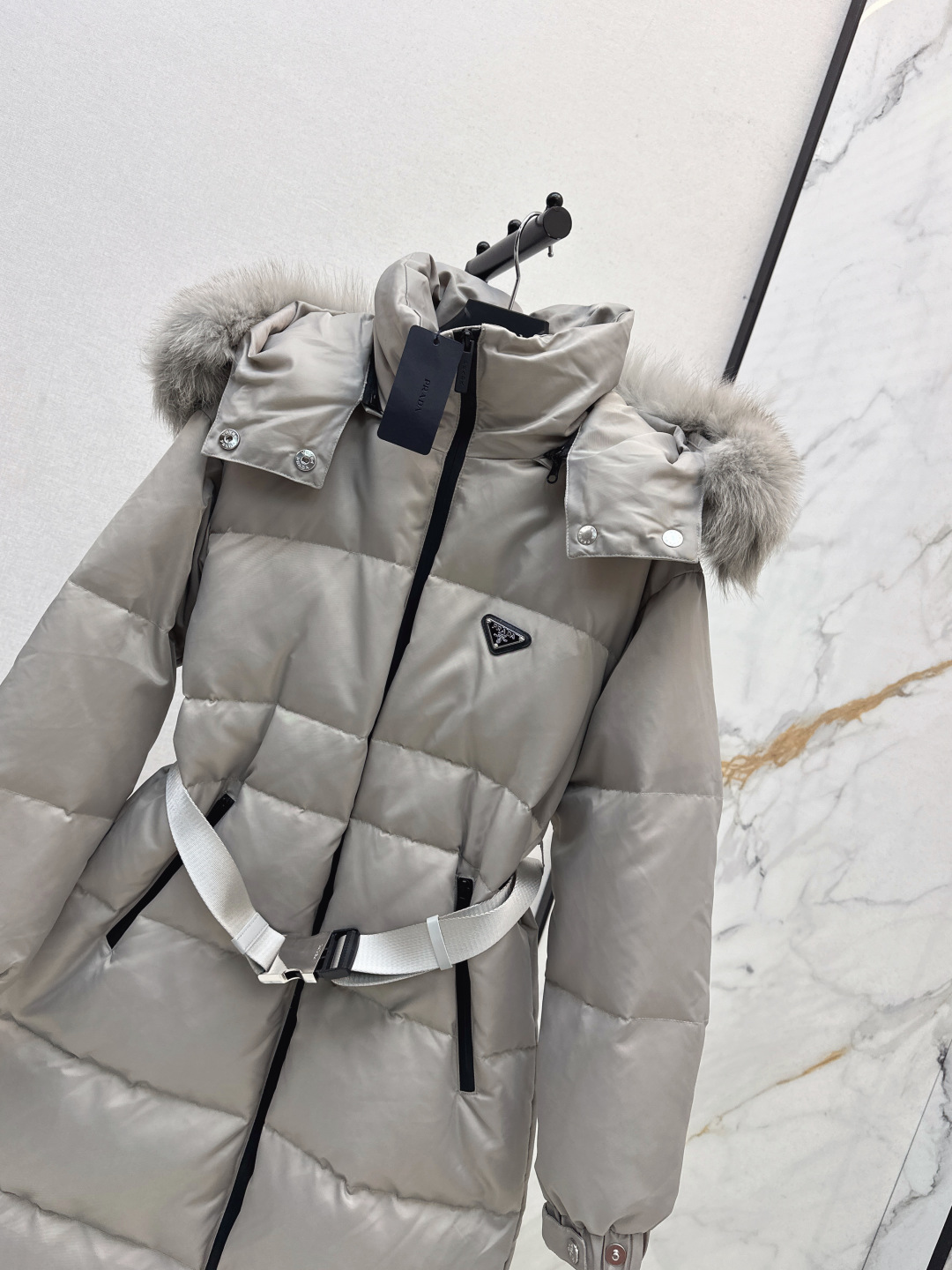 Prada Women's Down Jacket with Fur Hood and Belt - Slim Fit, Warm, Stylish 4 cmp i1756521530387 9915 0 3