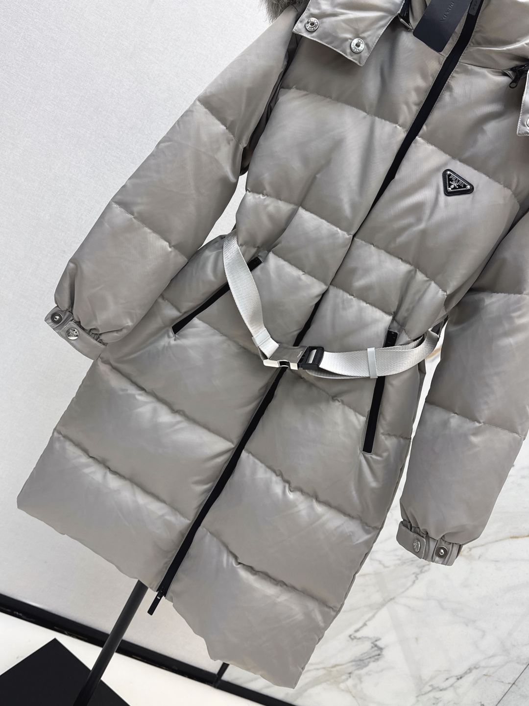 Prada Women's Down Jacket with Fur Hood and Belt - Slim Fit, Warm, Stylish 8 cmp i1756521530387 9963 0 7